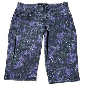 RUDE Hot Topic Constellation Space Stars Purple Skinny Jean Shorts Men’s 28